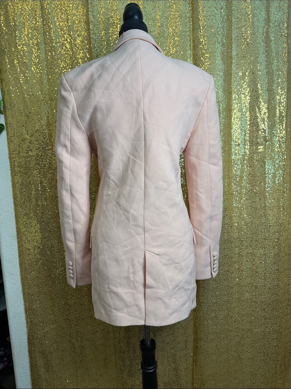 House of CB Janis Pink Blazer Dress with Black Lapel - Picture 5 of 15
